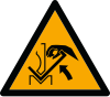 Signal ISO 7010 W031: Danger : écrasement des mains entre les outils d’une presse plieuse