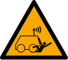 Signal ISO 7010 W037: Danger : écrasement par une machine télécommandée