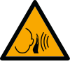 Signal ISO 7010 W038: Danger : bruit fort soudain