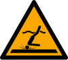 Signal ISO 7010 W048: Danger : eau peu profonde