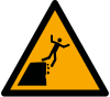 Signal ISO 7010 W052: Danger : bord de falaise instable
