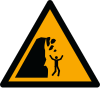 Signal ISO 7010 W053: Danger : chute de pierres d’une falaise instable