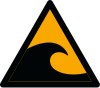 Signal ISO 7010 W056: Danger : zone à risque de tsunami