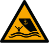 Signal ISO 7010 W058: Danger : circulation de bateaux