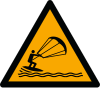 Signal ISO 7010 W062: Danger : kitesurfeurs