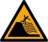Signal ISO 7010 W066: Danger : plage à forte pente