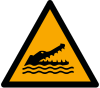 Signal ISO 7010 W067: Danger : crocodiles, alligators ou caïmans