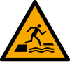 Signal ISO 7010 W068: Danger : chute dans l’eau lors de l’accès à une structure flottante