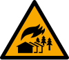 Signal ISO 7010 W073: Danger : zone d’incendie de grande ampleur