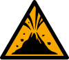 Signal ISO 7010 W075: Danger : zone volcanique active